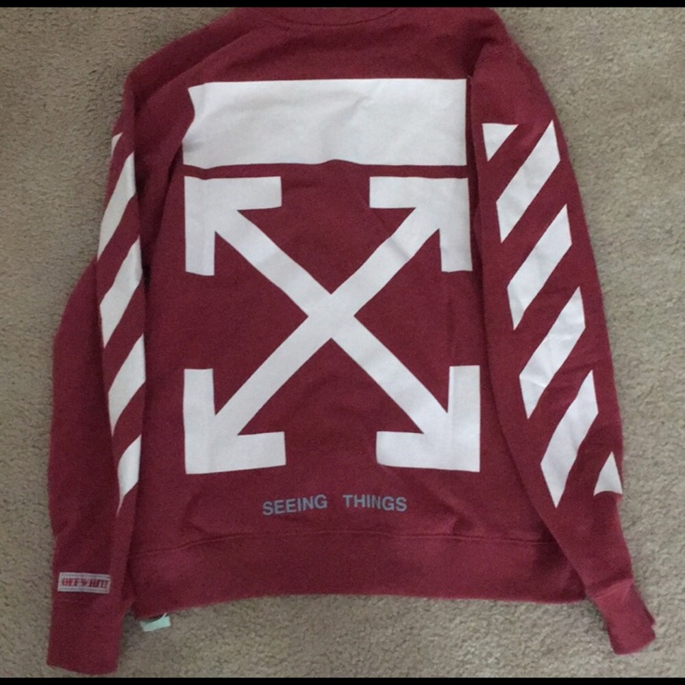 Off white arrows crewneck burgundy/wine